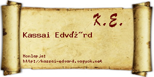 Kassai Edvárd névjegykártya